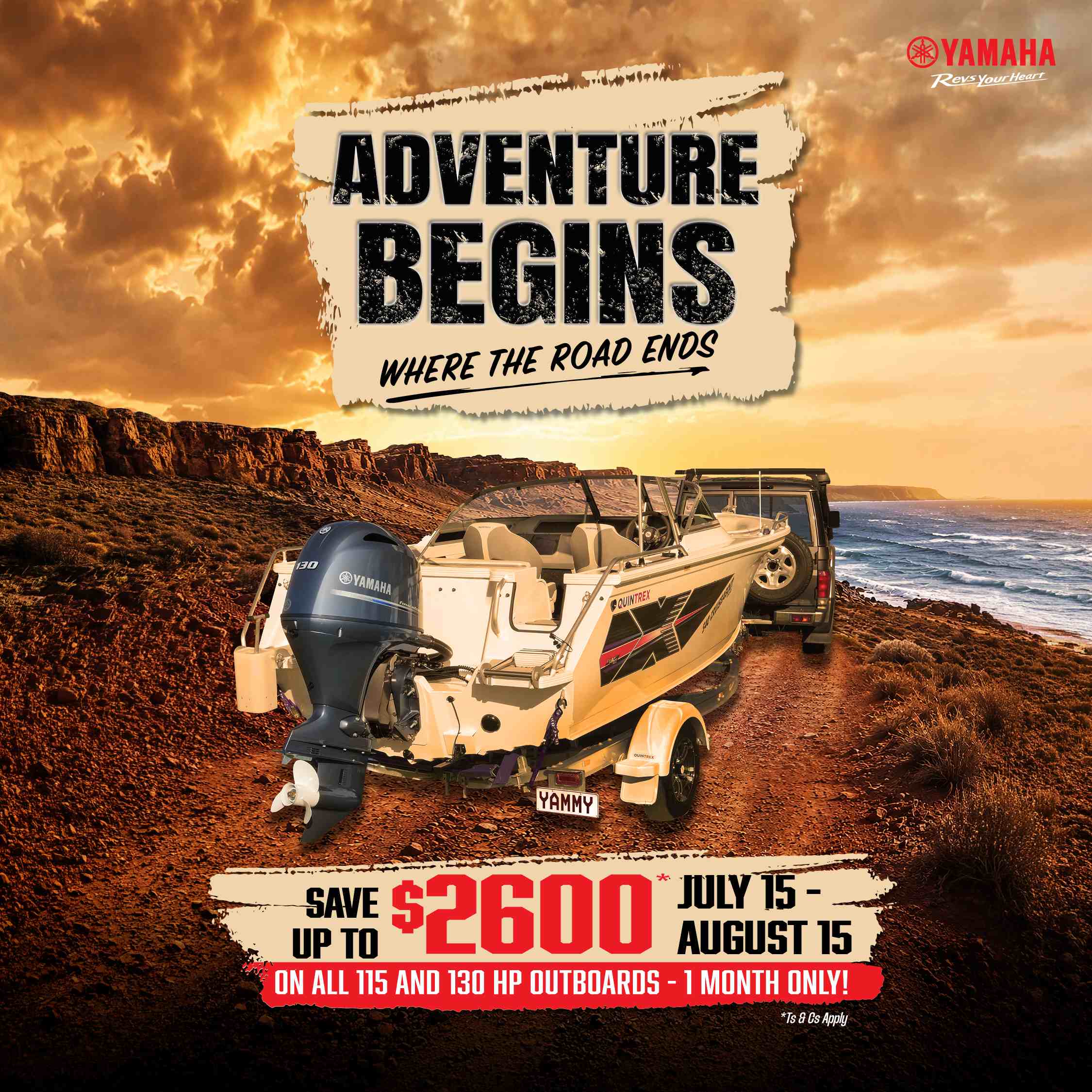 adventure begins yamaha outboards promo banner