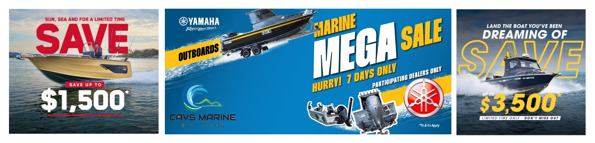 cavs marine yamaha mega sale banner
